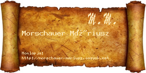 Morschauer Máriusz névjegykártya